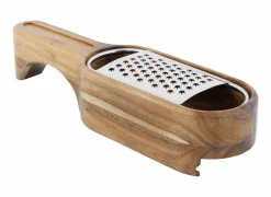 Cosy & Trendy Kaasrasp Aspen 25x7cm - hout & RVS - zilver & bruin