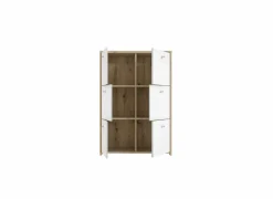Kast Best Chest 77x30x113cm - decor - artisanale eik & wit