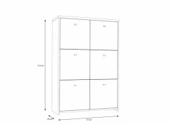 Kast Best Chest 77x30x113cm - decor - artisanale eik & wit