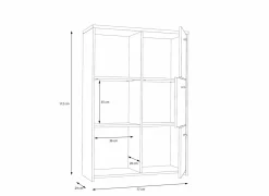 Kast Best Chest 77x30x113cm - decor - artisanale eik & wit