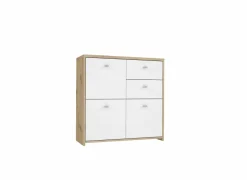 Kast Best Chest 77x30x78cm - decor - artisanale eik & wit