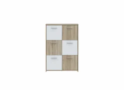 Kast Best Chest 77x30x113cm - decor  - sonoma eik & wit