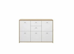 Kast Best Chest 114x30x78cm - decor - artisanale eik & wit