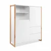Kast Denver 120x40x139cm - decor - wit & artisanale eik