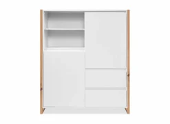 Kast Denver 120x40x139cm - decor - wit & artisanale eik