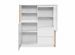 Kast Denver 120x40x139cm - decor - wit & artisanale eik