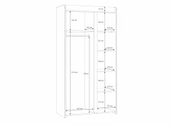 Kast Hoa 105x53x205 - decor - mauvella eik & groen