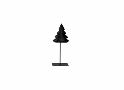 Kerstboom op voet H58cm - hout massief & metaal - zwart