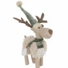 J line Kerstdecoratie Eland Sjaal S 22x8x49cm - polyester - gebroken wit & groen
