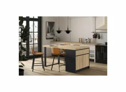 Keukeneiland Ilotfon 170x100cm - melamine - french oak & nox