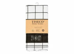Tiseco Keukenhanddoek Pharao 70x50cm zwart set van 3