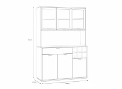 Keukenkast Mantek 120cm - decor - riva eik & zwart