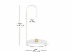 Umbra Keukenrolhouder Bellewood 17,1x17,1x32,3cm - metaal & hout - wit & naturel