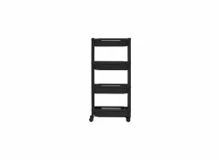 Keukentrolley uitrekbaar 37,5x15x78,5cm - kunststof - zwart