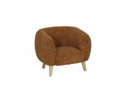 Kinderfauteuil Hush 54x44x41cm - polyestervezel - cognac