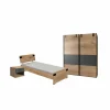 Kinderkamer Liverpool met bed 90x200cm -  schuifdeurkast 135cm en 1 nachtkastje