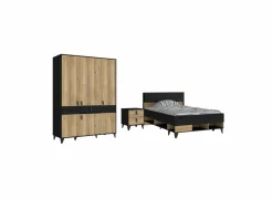 Kinderkamer Lya met bed 120x200cm - kleerkast 153cm en 1 nachtkastje