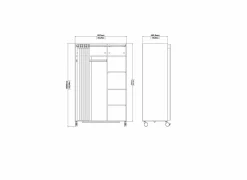 Kledingkast Kit 100x48x160cm - decor - jackson hickory & zand