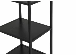 Kledingrek Gallo 90x40x178cm - melamine & metaal - zwart