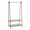 Kledingrek Jano 95,5x46x164,5cm - decor & metaal - zwart & naturel