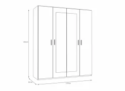 Kleerkast Adria 178cm - decor - zandeik & wolframgrijs