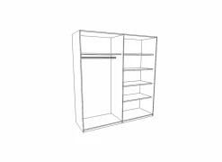 Kleerkast Attaylar 230cm - decor - oldwood vintage & donkergrijs