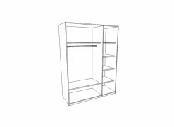 Kleerkast 165cm - decor - bruin