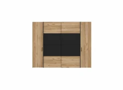 Kleerkast Dalate 271cm - decor - kastanje eik & mat zwart