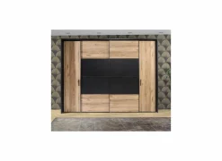 Kleerkast Dalate 271cm - decor - kastanje eik & mat zwart