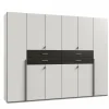 Kleerkast Denver 270cm - decor - wit & carbon eik