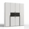 Kleerkast Denver 180cm - decor - wit & carbon eik