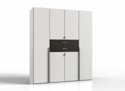 Kleerkast Denver 180cm - decor - wit & carbon eik