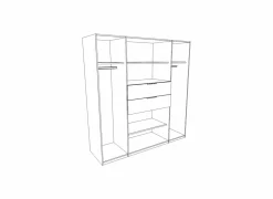 Kleerkast Denver 180cm - decor - wit & carbon eik