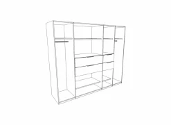 Kleerkast Denver 225cm - decor - artisanale eik/grafiet