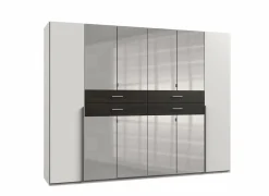 Kleerkast Denver 270cm - decor - wit & carbon eik