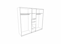 Kleerkast Diver 225cm - decor - sonoma eik/grafiet