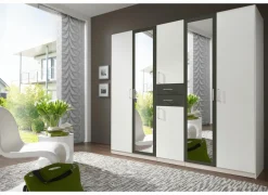 Kleerkast Diver 225cm - decor - wit & grafiet