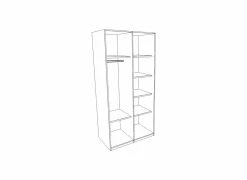 Kleerkast Elvis 126cm - decor - witte eik