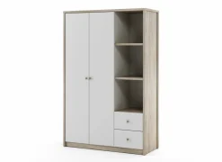 Kleerkast Evora 135cm - decor - ivory oak & wit