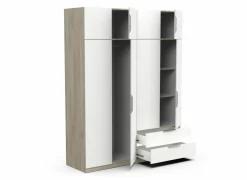 Kleerkast Ghost 157cm - decor - kronberg eik & wit