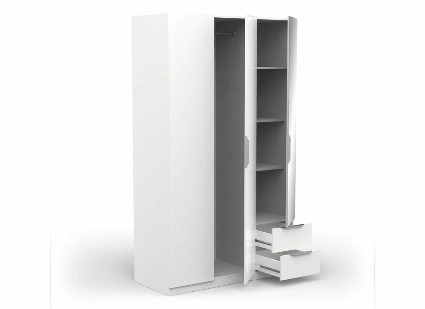 Kleerkast Ghost 119cm - decor - wit