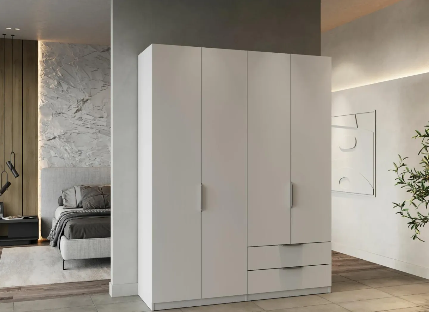 Kleerkast Ghost 157cm - decor - wit