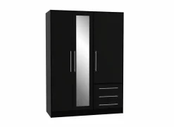 Kleerkast Jupiter 145cm - decor - zwart