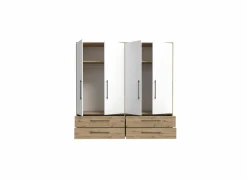 Kleerkast Mokkaris 206cm - decor - artisanale eik & wit