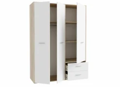 Kleerkast Mokkaro 145cm - decor - wit & sonoma eik