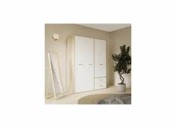 Kleerkast Mokkaro 145cm - decor - wit & sonoma eik