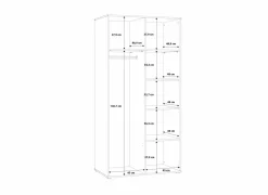 Kleerkast Mokkaro 95cm - decor - zwart & kastanje eik