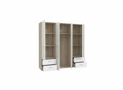 Kleerkast Mokkaro 206cm - decor - wit & sonoma eik