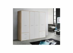 Kleerkast Mokkaro 206cm - decor - wit & sonoma eik