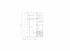 Kleerkast Mokkaro 145cm - decor - wit